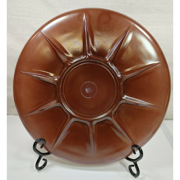 George Briand Glass Round Shaped Henna Mandala Serving Tray Plates Gold Brown - Picture 6 of 8